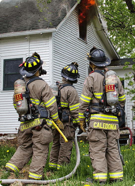 Firefighters fighting fire